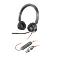 SLUŠALKE POLY HP STEREO BLACWIRE 3325 USB-C + USB-C +3,5MM VTIČ+ADAPTER USB-C/A