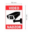 NALEPKA VIDEONADZOR A4 263X183 BELA