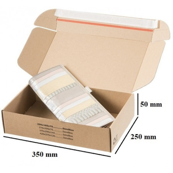 ŠKATLA PAKETNA SAMOLEPILNA SENDBOX 350X250X50MM B20