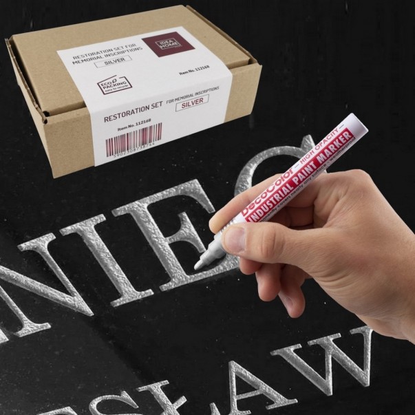 FLOMASTER ALKOHOLNI LEVIA SREBRN-KOMPLET ZA OSVEŽITEV NAPISA NA GROBU 112169