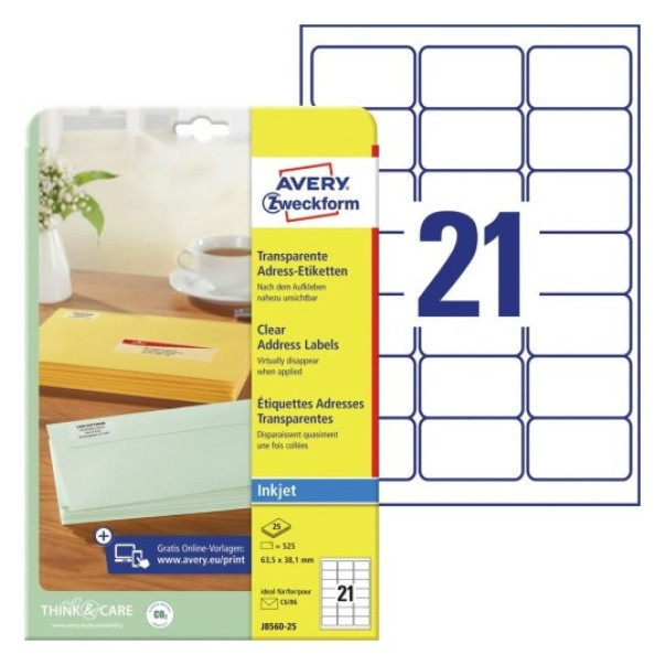 ETIKETE ZWECKFORM J8560 63,5X38,1MM 1/25