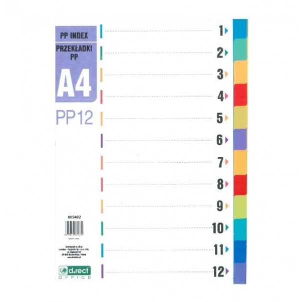 PREGRADNI KARTON A4 12-DELNI LEVIA PVC 009402