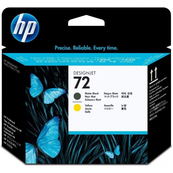 TISKALNA GLAVA HP C9384A MATTE BLACK IN YELLOW 72 ZA DESIGNJET T1100/T610