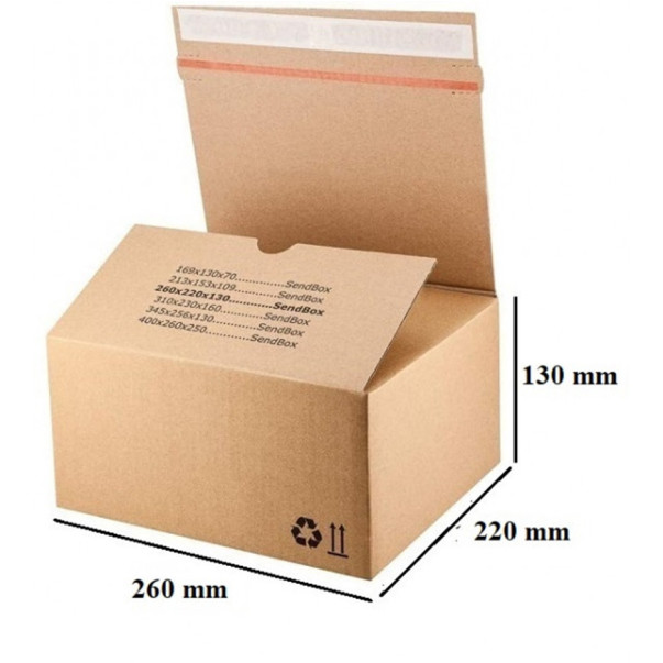 ŠKATLA PAKETNA SAMOLEPILNA SENDBOX 260X220X130MM S30