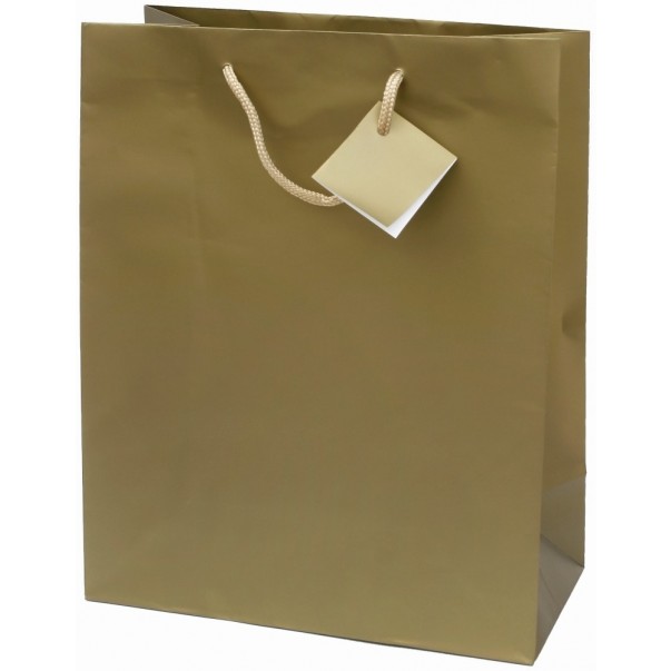 VREČKA DARILNA PLAST. MAT A4 32,4X12,7X26 (ZLATA)