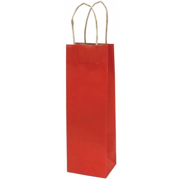 VREČKA DARILNA EKO ZA STEKLENICO (RDEČA)