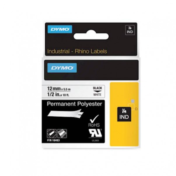 TRAK DYMO 12MM BEL/ČRN 18764/18483 RHINO
