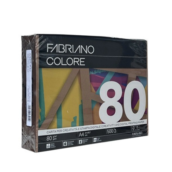 PAPIR BARVNI A4 FABRIANO COLORE INTENZIVNE BARVE 80GR (RJAVA - MARRONE)