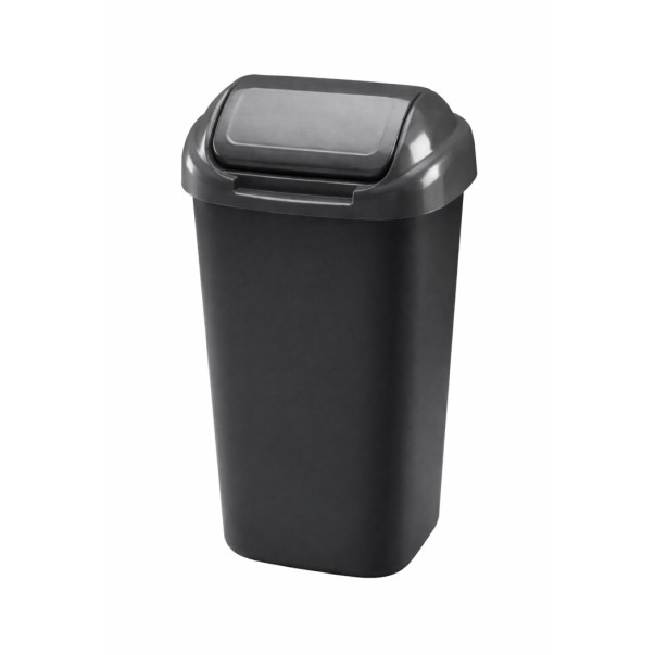 KOŠ ZA SMETI PLA ČRN 15L S POKROVOM