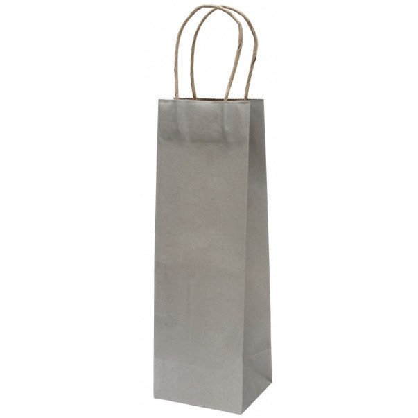 VREČKA DARILNA EKO ZA STEKLENICO (SREBRNA)