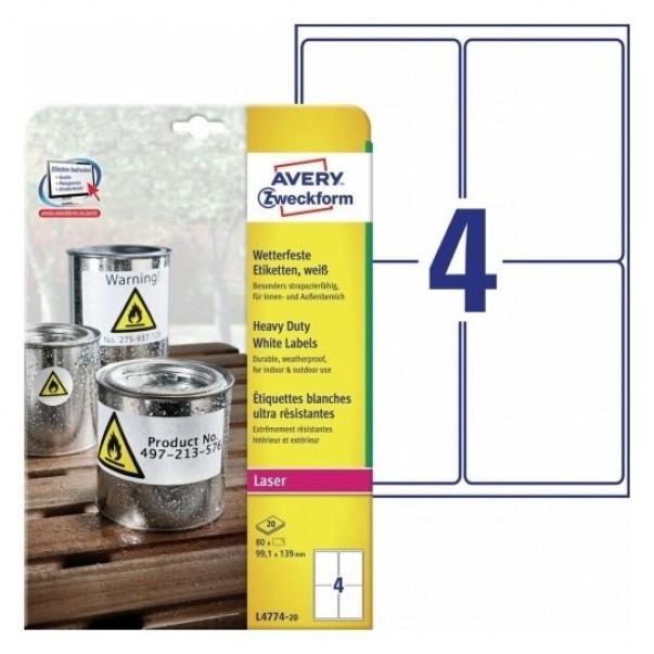 ETIKETE ZWECKFORM L4774 99,1X139 1/20