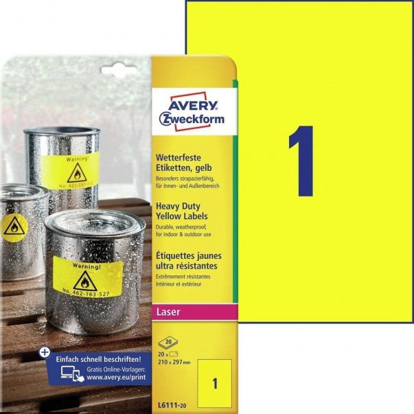 ETIKETE ZWECKFORM L6111-20 RUMENA