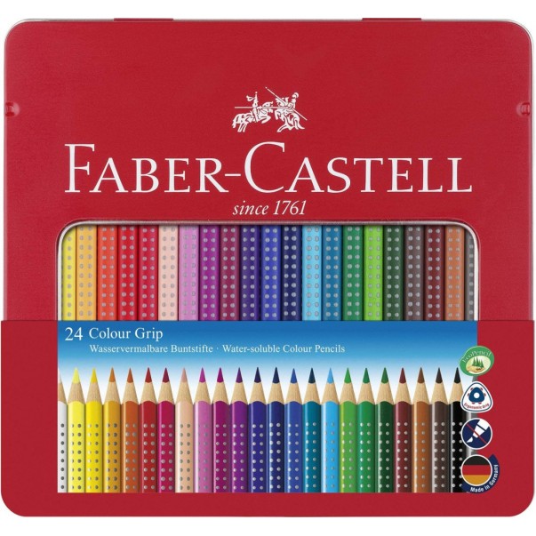 BARVICE FABER-CASTELL GRIP KOVINSKA ŠKATLA 1/24