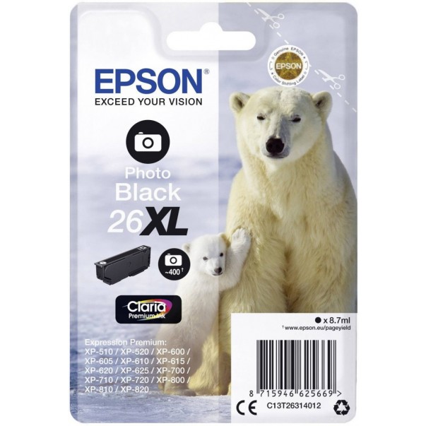 ČRNILO EPSON  C13T26314012  PHOTO BLACK 26XL