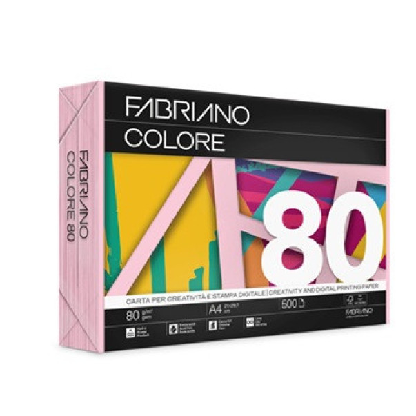PAPIR BARVNI A4 FABRIANO COLORE PASTELNE BARVE 80GR (ROZA)