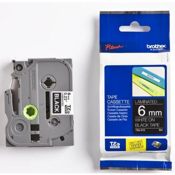 TRAK P-TOUCH TZE-315 ČRN/BEL 6MM