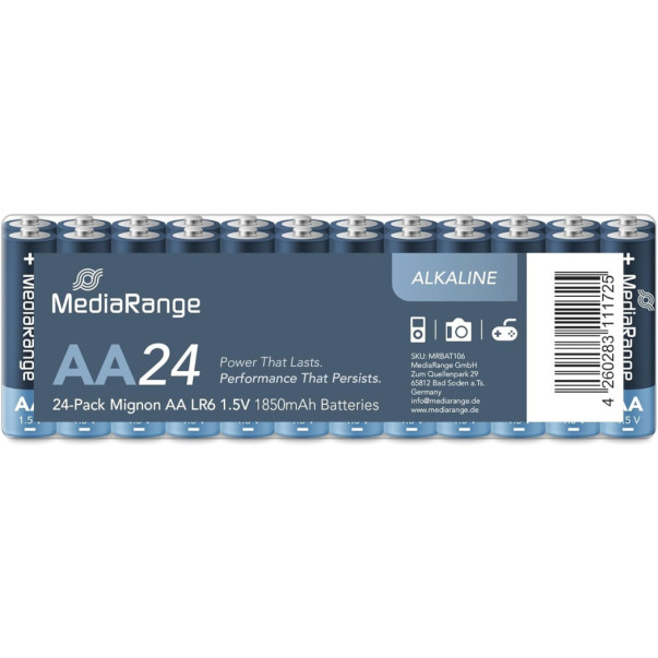 BATERIJA LR 06 AA 1,5 V MEDIARANGE 1/24 ALKALNA MRBAT106