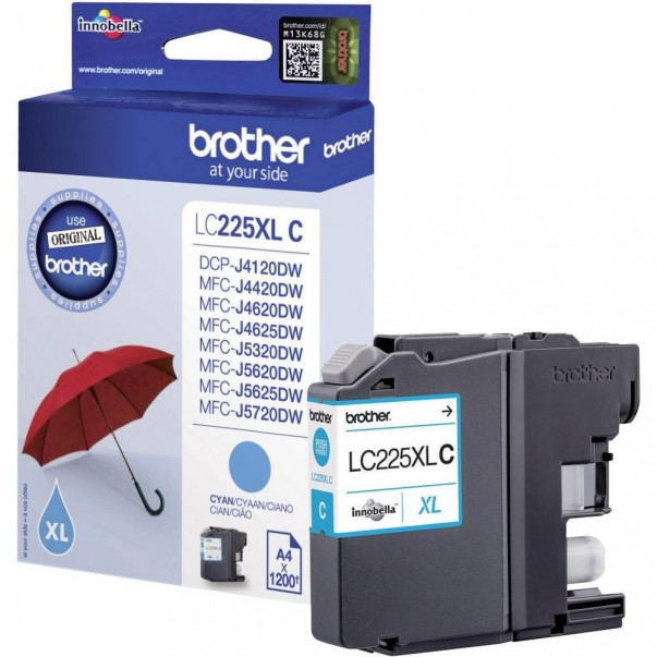 ČRNILO BROTHER LC225XL CYAN J4620DW ZA 1.200 STRANI