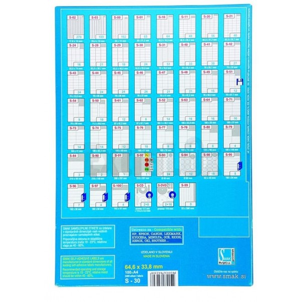 ETIKETE SMAK 105X148 BARVNE 1/100 RDEČE