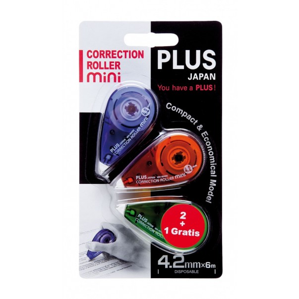 KOREKTURA MIŠKA PLUS 4,2MM 6M MINI WH-504DC-3P 2+1 GRATIS BLISTER 43563