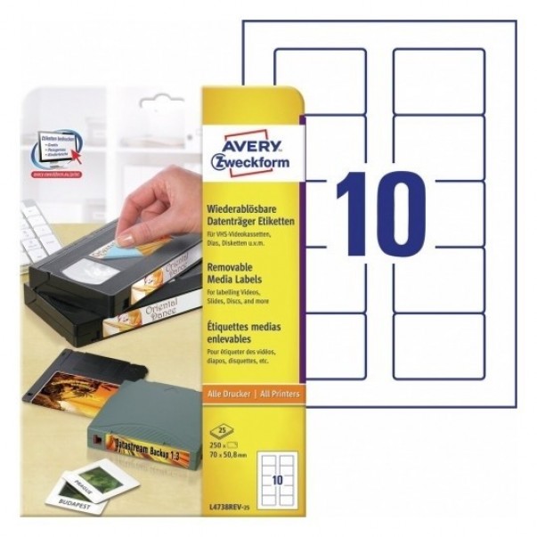 ETIKETE ZWECKFORM L4738 1/25 ETIKETE ZA MEDIJE