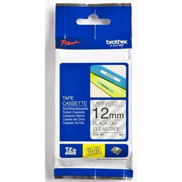 TRAK P-TOUCH TZE-131 PROZOR/ČRN 12MM
