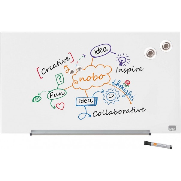 TABLA STEKLENA NOBO DIAMOND 67,7X38,1CM (BELA)