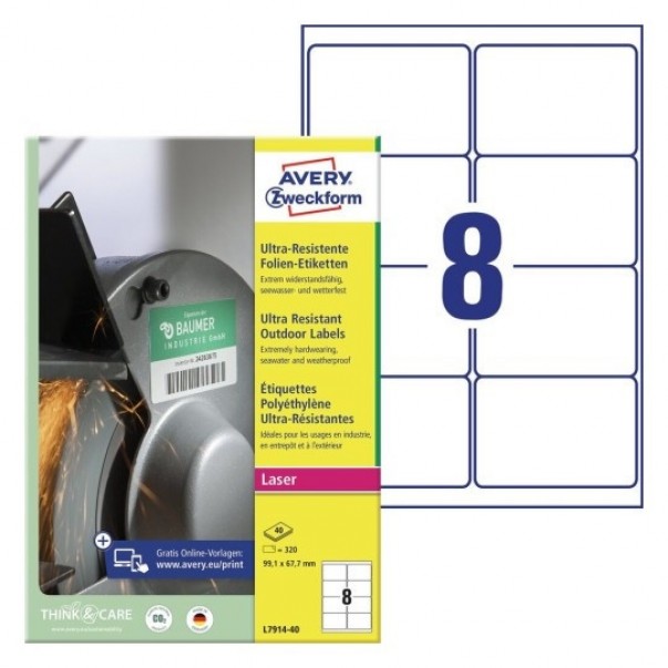 ETIKETE ZWECKFORM L7914 99,1X67,7MM 1/40