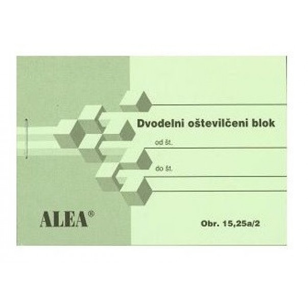 OBRAZEC 15,25 A/2 DVODELNI OŠTEVILČENI BLOK  ZELEN