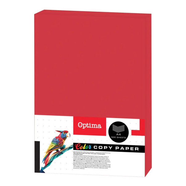PAPIR BARVNI A4 80G INTENZIV OPTIMA 1/500 (RDEČ)