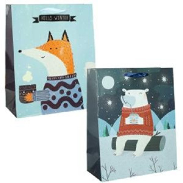 VREČKA DARILNA  32X26X12CM NOVO LETO