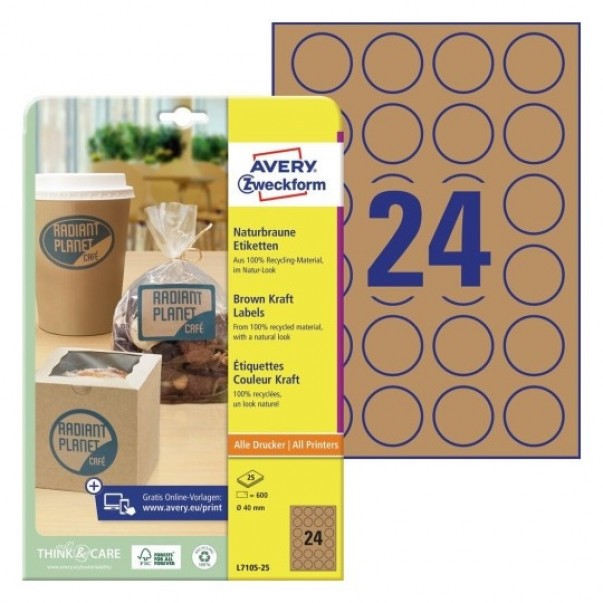 ETIKETE ZWECKFORM L7105 FI 60 RJAVA