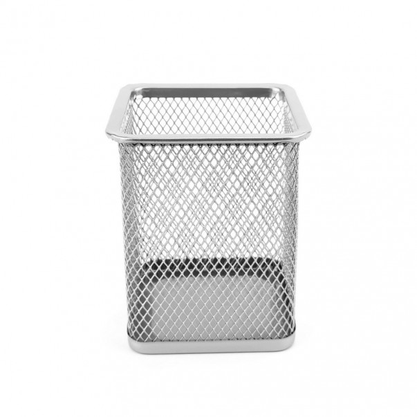 LONČEK ZA SVINČNIKE LEVIA KOVINSKI KVADRATEN SREBRN 110779