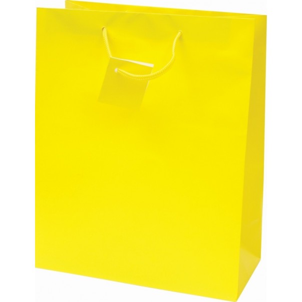 VREČKA DARILNA PLAST. MAT A4 32,4X12,7X26 (RUMENA)