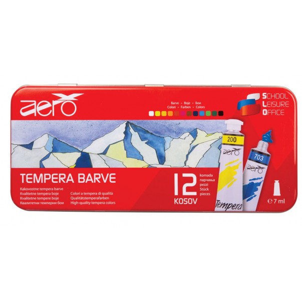BARVICE TEMPERA 7ML 1/12 KOVINSKA EMBALAŽA LEV