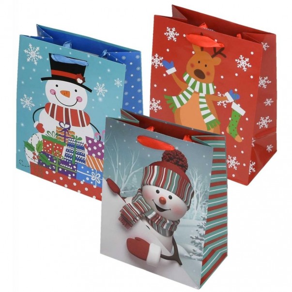 VREČKA DARILNA A5 18X10X23CM NOVOLETNI MOTIV