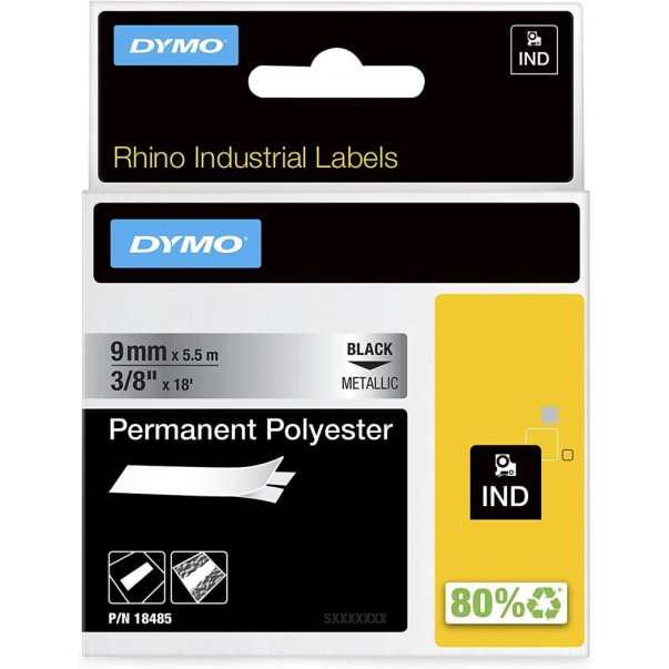 TRAK DYMO 9MM POLIESTER METAL/ČRN 18760 / 18485 RHINO
