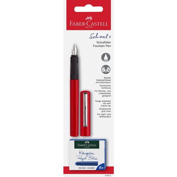 NALIVNO PERO FABER-CASTELL+BOMBICE RDEČ