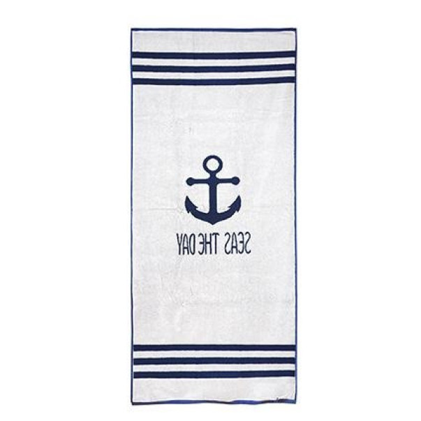 BRISAČA PLAŽNA ANCHOR BLUE 75X170CM 420G SIVA