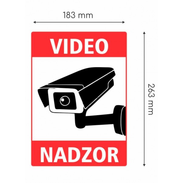 NALEPKA VIDEONADZOR A4 263X183 BELA