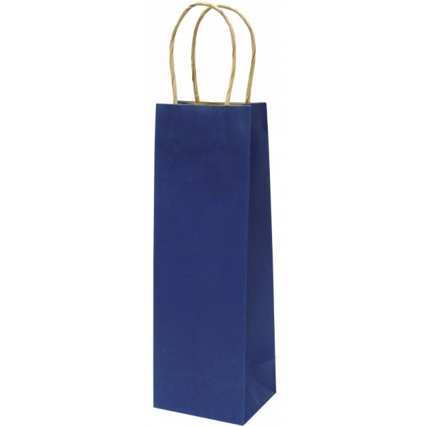 VREČKA DARILNA EKO ZA STEKLENICO (MODRA)