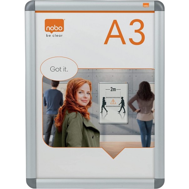 OKVIR ZA SLIKO A3 297X420 ALUMINIJ NOBO S KLIP PRIPENJANJEM