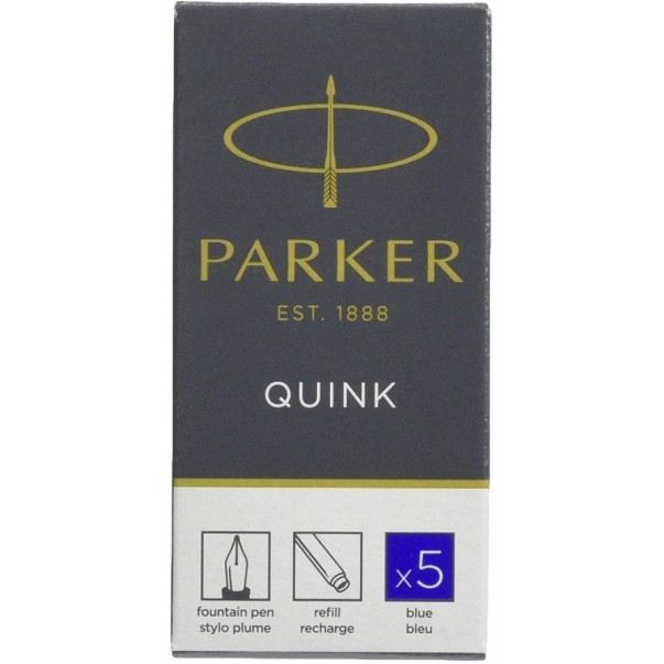 VLOŽEK ZA NALIVNO PERO PARKER PERNAMENT 1/5 MODRA DOLGA