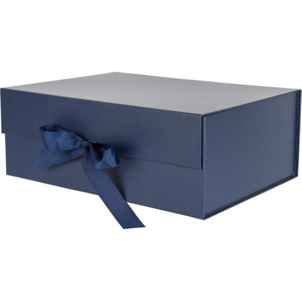 ŠKATLA DARILNA 33X25X12,5CM S PENTLJO MODRA