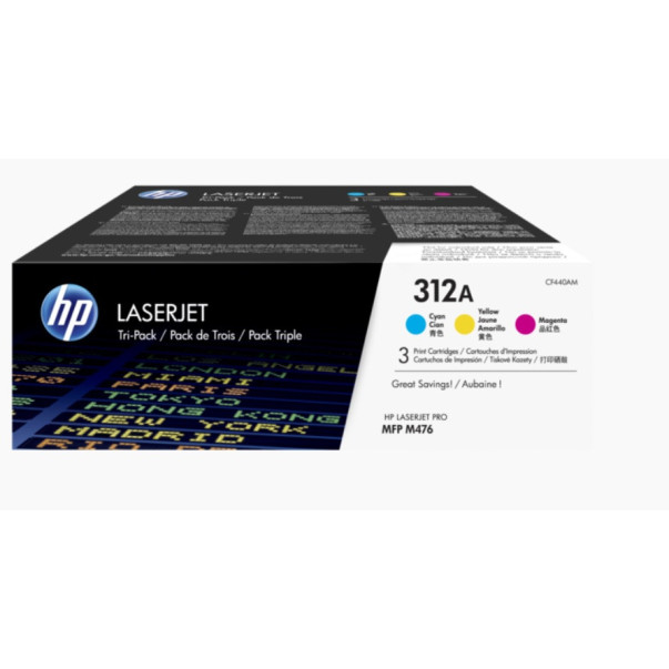 TONER HP CF440AM 312A CYAN, MAGENTA, RUMENA TRI PACK