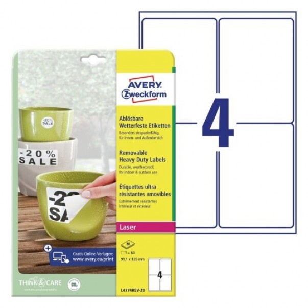 ETIKETE ZWECKFORM L4774 99,1X139 1/20