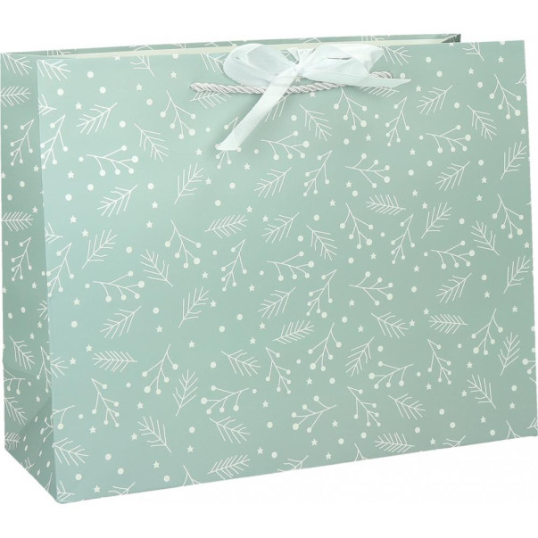 VREČKA DARILNA A4 DELUXE PLUS XMAS HORIZONTAL MINT NOVOLETNI MOTIV