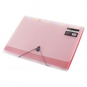 MAPA S PROZORNIMI VLOŽKI 1/12 A4 PROZORNA PLATNICA LEVIA (RDEČA)