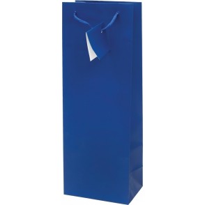 VREČKA DARILNA ZA STEKLENICO PLAST. MAT (MODRA)