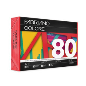 PAPIR BARVNI A4 FABRIANO COLORE INTENZIVNE BARVE 80GR (RDEČA-ROSSO)